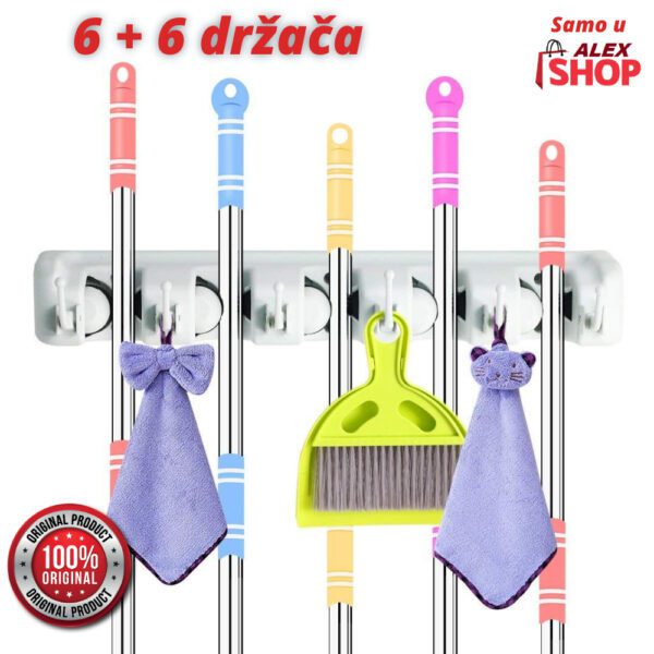 Ultra praktičan držač za metle, zogere, kišobrane, ključeve...