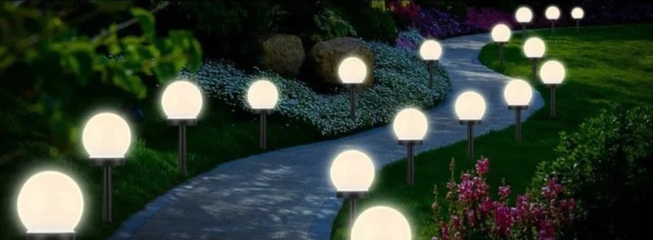 Solarne okrugle lampe za baštu i dvorište