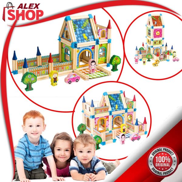 Drvene kockice za gradnju dvorca i kuće 100% prirodno