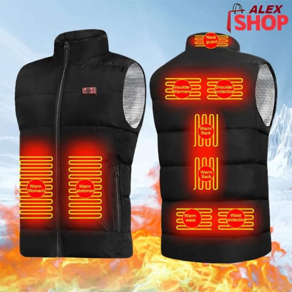 Prsluk sa grejačima + power bank za skijanje ribolov lov...