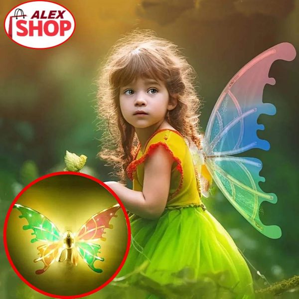 Velika svetleća krila leptira koja mašu i sviraju