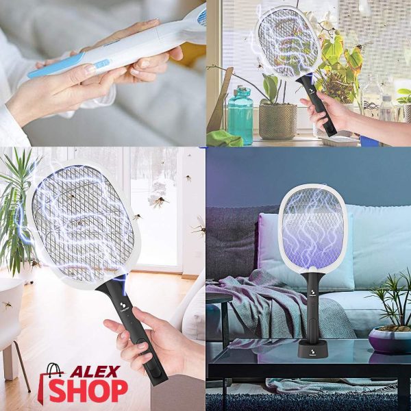 3u1 Električni reket za muve i komarce sa postoljem