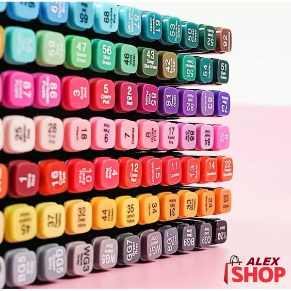 Veliki set dvostranih flomastera i markera sa torbicom