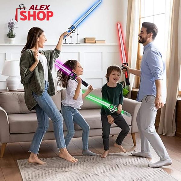 2u1 Svetleći laserski mačevi set plavi i crveni