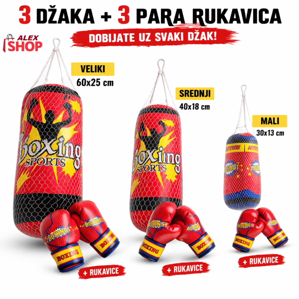Boks set za decu vreća + rukavice