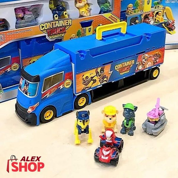 Veliki kamion šleper Patrolnih šapa sa autićima