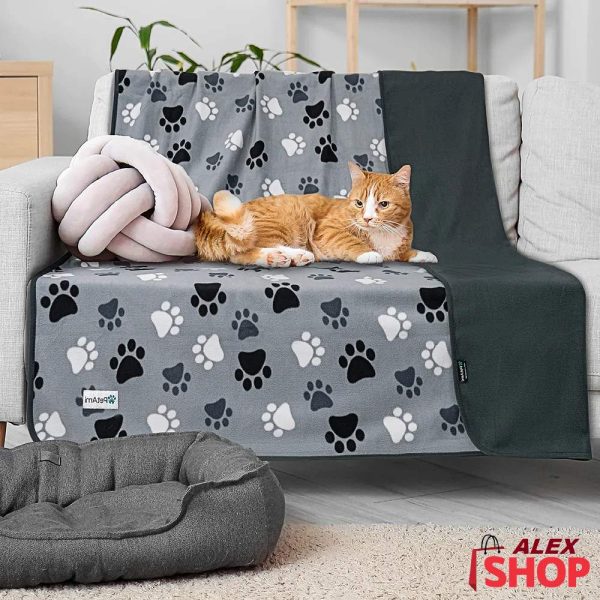 Ćebe za psa i mačke meka prostirka sa šapicama