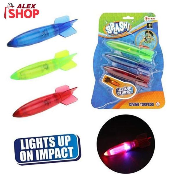 3 LED svetleća torpeda igračke za ronjenje