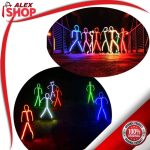 Svetleći kostim sa LED trakama u različitim bojama, prikaz proizvoda na tamnoj pozadini