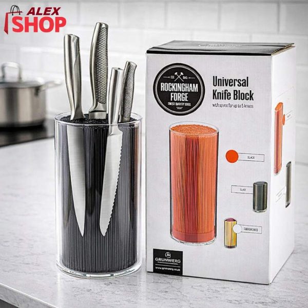 akrilni univerzalni blok za noževe sa kutijom transparentni držač