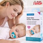 Mama i beba sa digitalnom cuclom za merenje temperature
