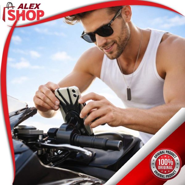 Silikonski 360 stepeni rotirajući držač za mobilni telefon montiran na sportski motor