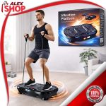 Vibro masažer platforma za vežbanje sa trakama – muškarac trenira kod kuće