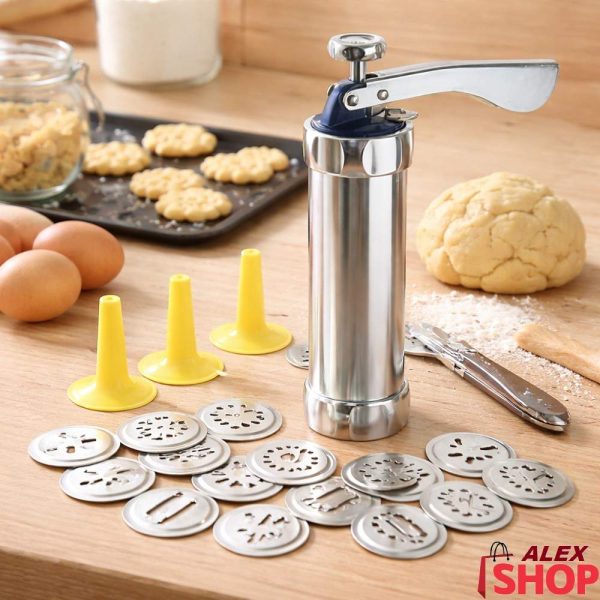 Set pištolj za kolače sa nastavcima i kalupima za različite oblike