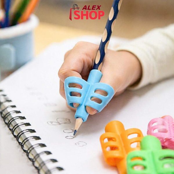 Pravilno držanje olovke uz silikonski držač za prste – detaljan prikaz