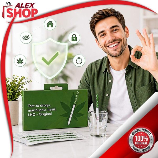 Kućni test na marihuanu i drogu pozitivan rezultat srećan korisnik