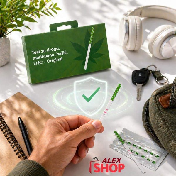 Test traka za marihuanu i drogu u ruci sa negativnim rezultatom