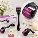 Krupan prikaz mikroiglica na derma rolleru za lice