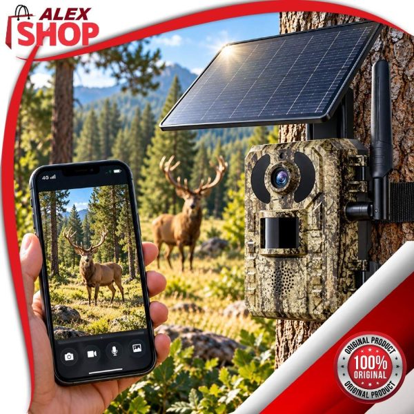 AI lovačka kamera sa solarnim panelom i 4G povezivanjem sa prikazom uživo na telefonu
