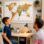 Greb mapa sveta za decu i zajedničko učenje geografije sa roditeljima