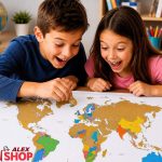 Deca koriste greb mapu sveta za učenje geografije kroz igru
